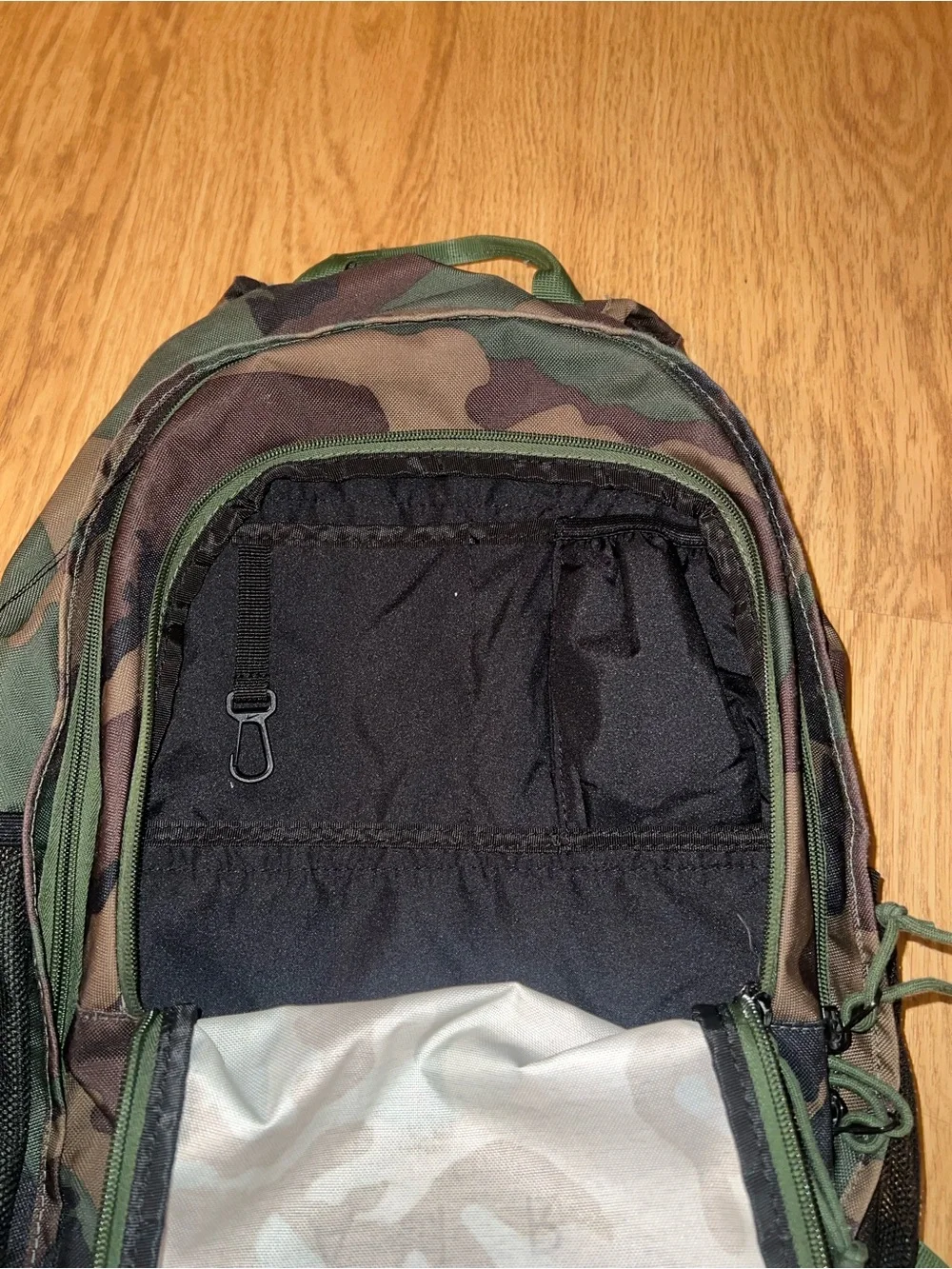 Nike Camouflage Backpack with Orange Logo